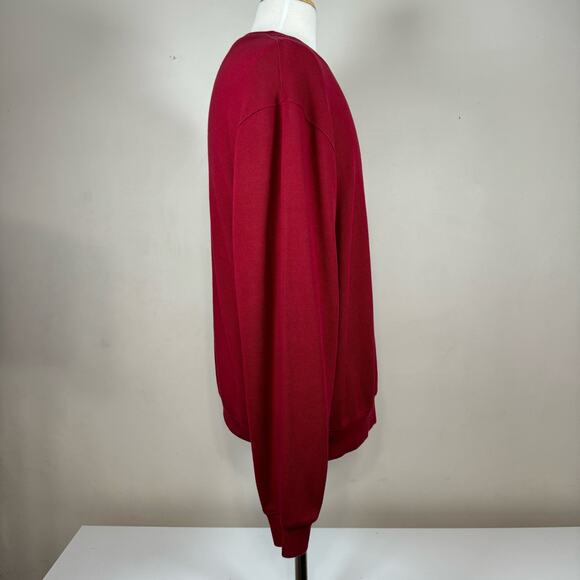 Faconnable 100% Cotton Crew Neck Sweater Red Men’s Size Large L - Picture 4 of 8